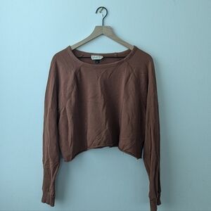 ❤️ Women's burnt orange universal Thread cropped crew neck sweatshirt size L